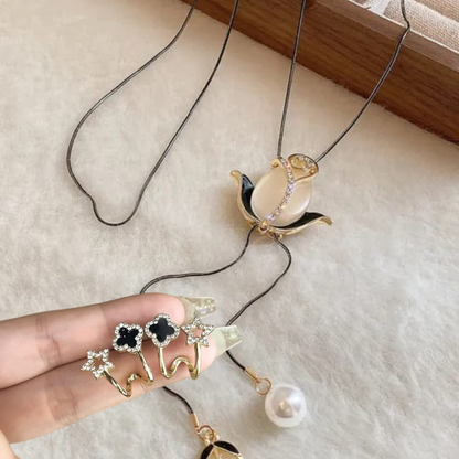 Combo Paris Encanto Dorado - Collar y Par de Aretes - Colección Europea