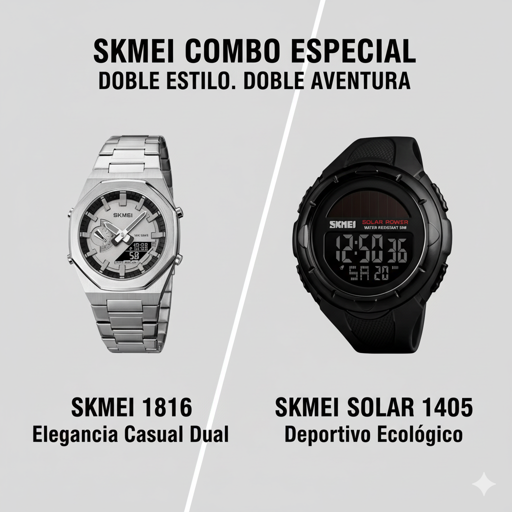 COMBO SKMEI 1816 Y SKMEI SOLAR
