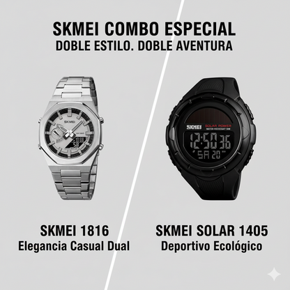 COMBO SKMEI 1816 Y SKMEI SOLAR