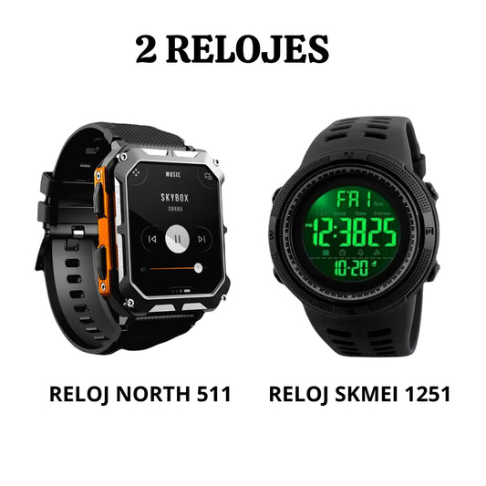 COMBO RELOJ NORTH 511 Y SKMEI 1251
