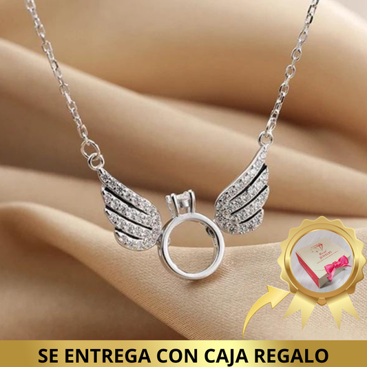 Collar de Plata con Alas de Ángel y Circonitas – Elegancia y Estilo