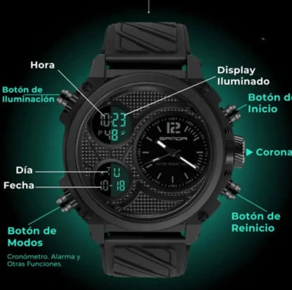 RELOJ SANDA 3002 NEGRO - P1